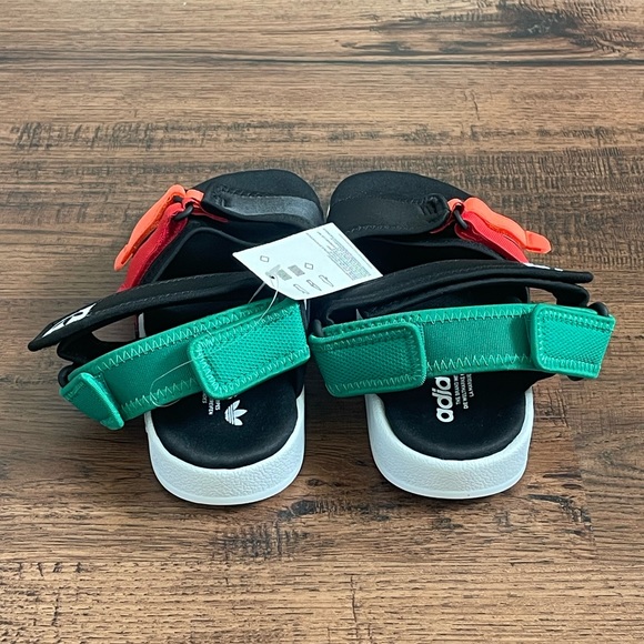Adidas Adilette Sandals 4.0 ‘Black Red Orange Green’ (size mens 6/wmns 7) - Picture 6 of 10